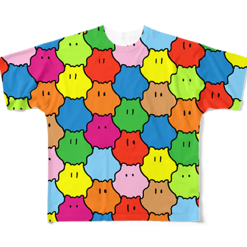 -if-レインボーめんだこフルグラフィックTシャツ All-Over Print T-Shirt