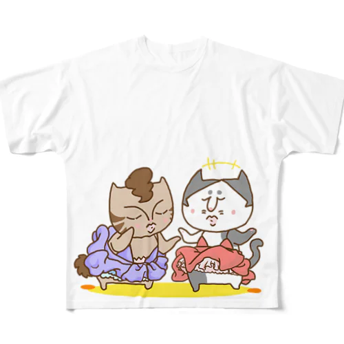 お悟り猫たちの夜会 フルグラフィックTシャツ