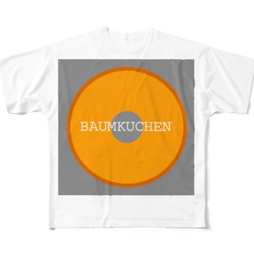 バームクーヘンホール食い フルグラフィックTシャツ