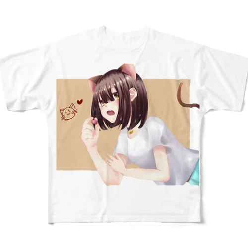 ねこさん All-Over Print T-Shirt