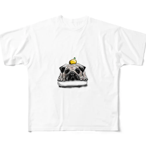 鏡餅パグ All-Over Print T-Shirt