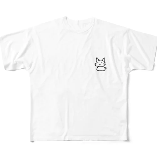 ねこ餅 フルグラフィックTシャツ