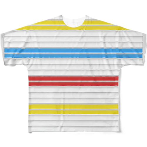 よく見る韓国のシャッター（四角い店） フルグラフィックTシャツ
