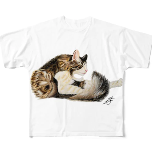 ノルウェーの猫 フルグラフィックTシャツ