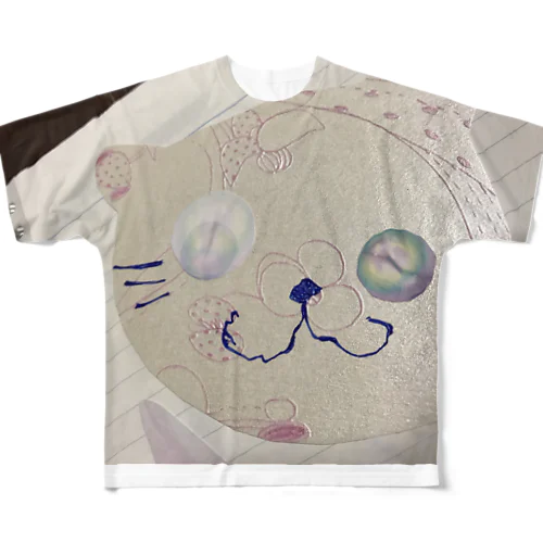 パステルシャボンにゃんこ All-Over Print T-Shirt