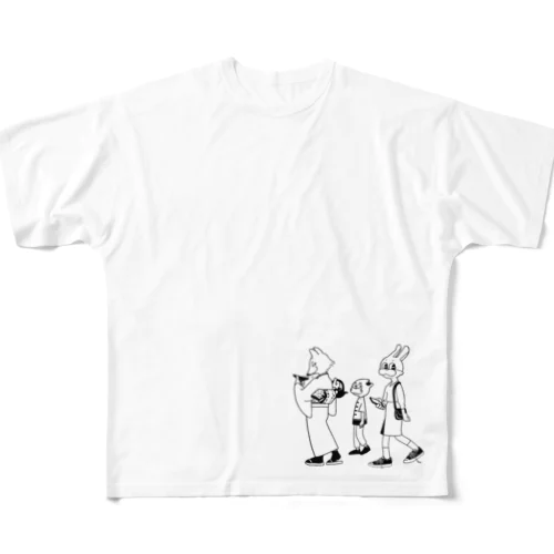 お出かけアニマルズ All-Over Print T-Shirt