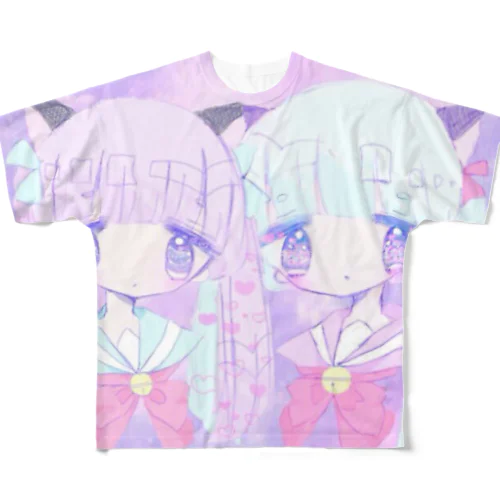 宇宙にゃんこ フルグラフィックTシャツ