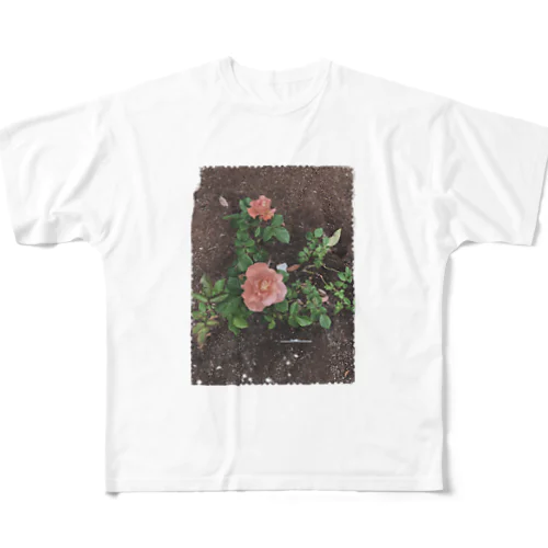 淡い色の薔薇 フルグラフィックTシャツ