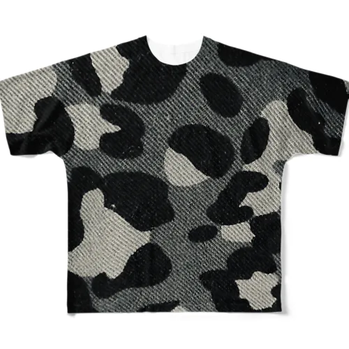 豹柄(シルバートーン) All-Over Print T-Shirt