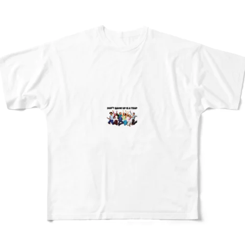 Don't grow up is a trap フルグラフィックTシャツ