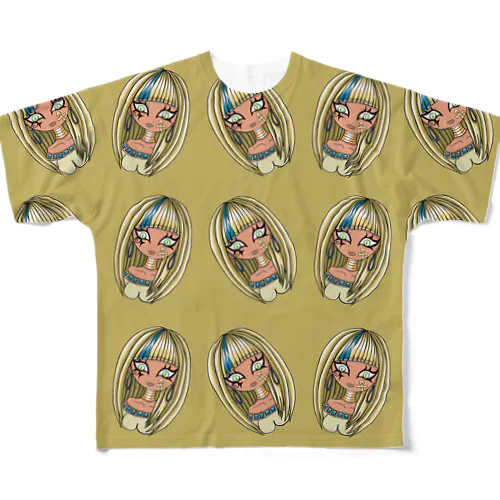 古代エジプト風ギャル総柄エジプト風カラー All-Over Print T-Shirt