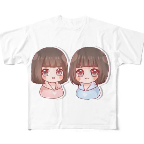 はちゃんくろちゃん フルグラフィックTシャツ