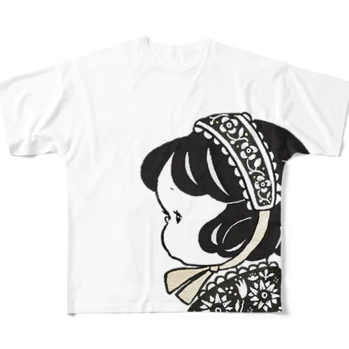 着物の乙女 All-Over Print T-Shirt