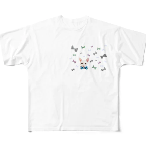 おめかし猫 All-Over Print T-Shirt