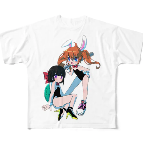 うさぎとかめ All-Over Print T-Shirt