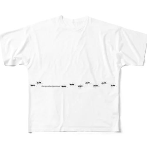 クロオオアリの行列 フルグラフィックTシャツ