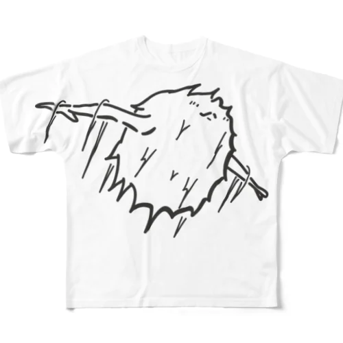 パサラン黒　飛翔 All-Over Print T-Shirt