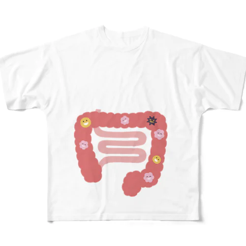 人体のなぞ。ぴかぴかピンクの大腸。 All-Over Print T-Shirt