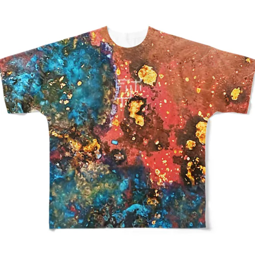 モメントムファクトリーポリイ4代目ポリイブルーレッドTシャツ All-Over Print T-Shirt