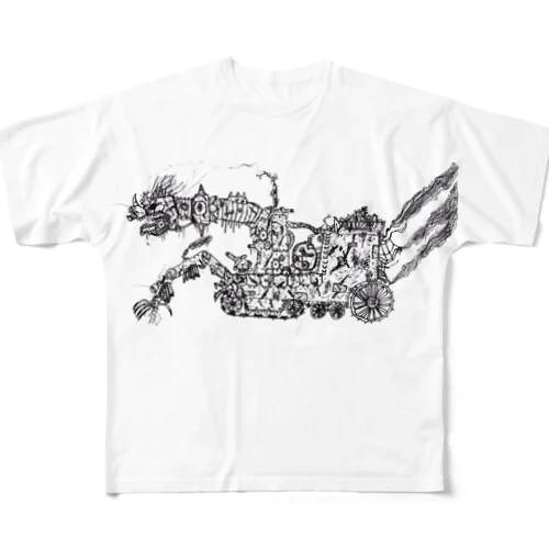 メカパンクドラゴン All-Over Print T-Shirt