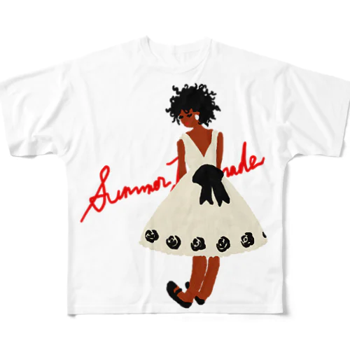 白いワンピースの子 All-Over Print T-Shirt