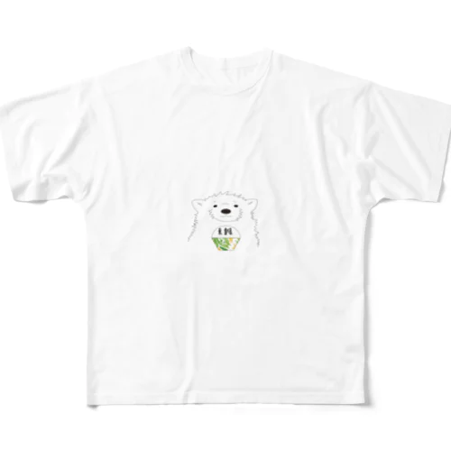 米、食べるクマ フルグラフィックTシャツ