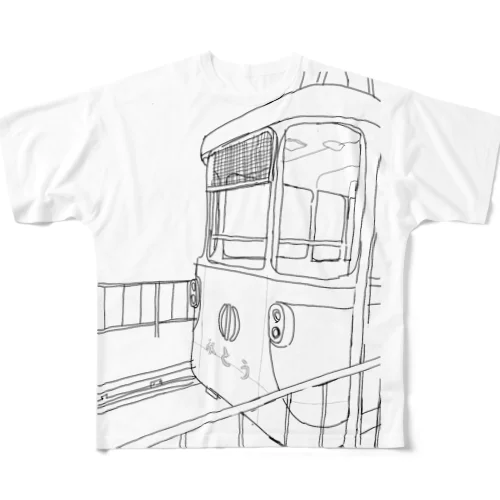 廃墟絵Tシャツ All-Over Print T-Shirt