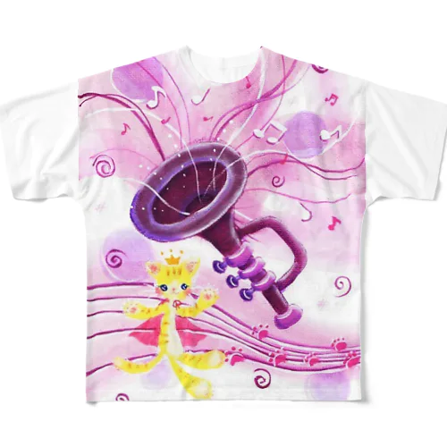 cat prince purple All-Over Print T-Shirt