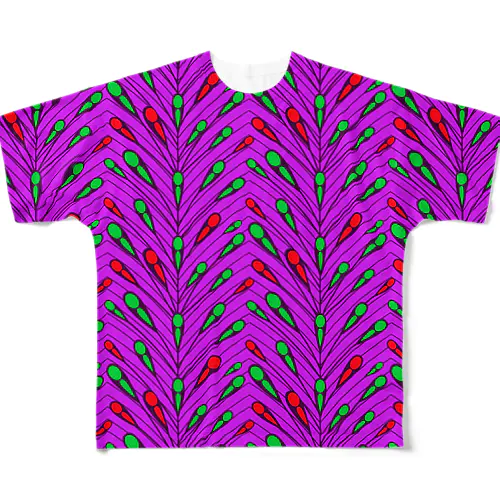 キミの奥まで飛んで行け！ PURPLE All-Over Print T-Shirt