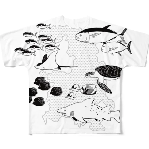 小笠原の魚影 フルグラフィックTシャツ