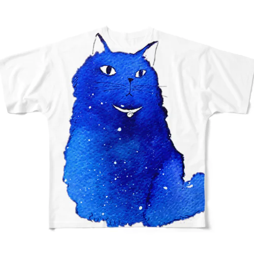 蒼い黒猫 All-Over Print T-Shirt