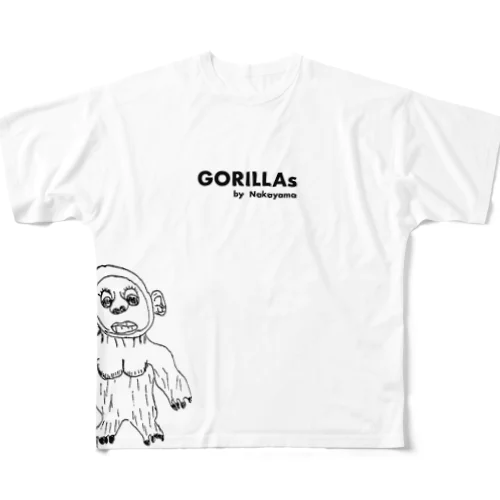 ゴリラ3 フルグラフィックTシャツ