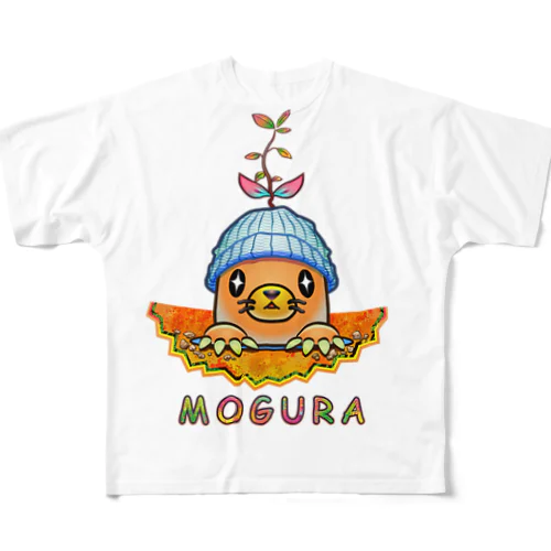 雑草モグラ フルグラフィックTシャツ