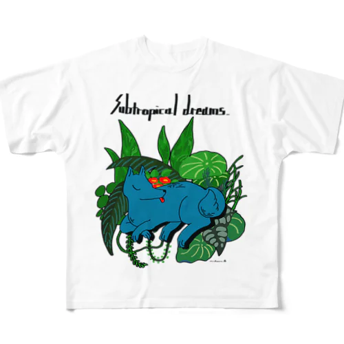 亜熱帯犬 フルグラフィックTシャツ