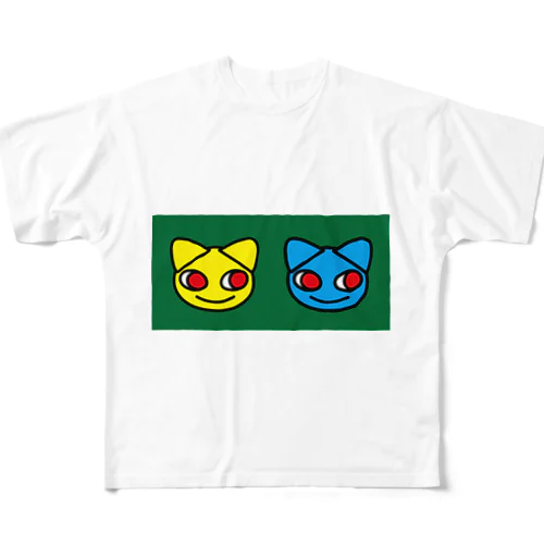 TwoCats_GREEN  フルグラフィックTシャツ