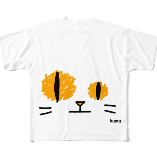 猫の白 フルグラフィックTシャツ