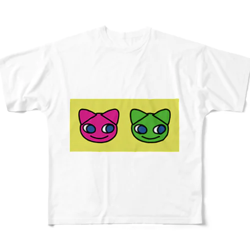 TwoCats_YELLOW フルグラフィックTシャツ