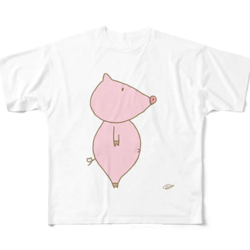 横向きぶぅちゃん フルグラフィックTシャツ