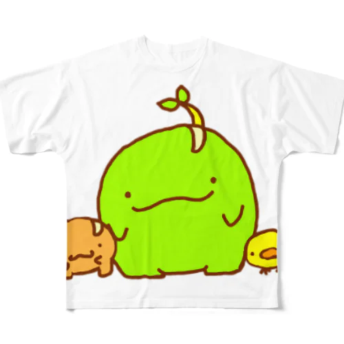 まめもやしまめもダイカットTシャツ フルグラフィックTシャツ