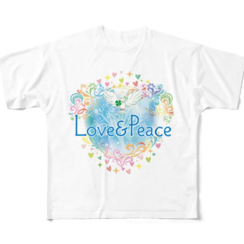 Love＆Peace大人用ロゴ フルグラフィックTシャツ