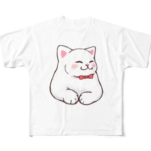 ごきげんにゃんこ All-Over Print T-Shirt