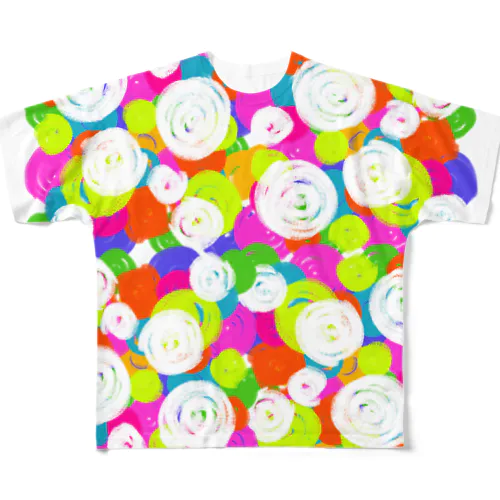 カラフル渦巻模様 All-Over Print T-Shirt