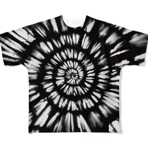 kowareul タイダイT 黒 All-Over Print T-Shirt