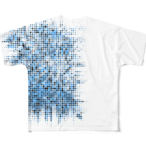 青い爆発 All-Over Print T-Shirt