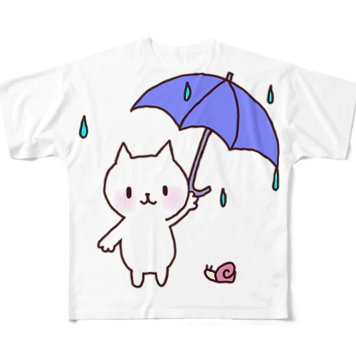 かさネコ フルグラフィックTシャツ