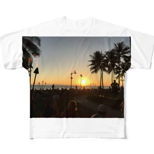 オアフの夕陽 フルグラフィックTシャツ