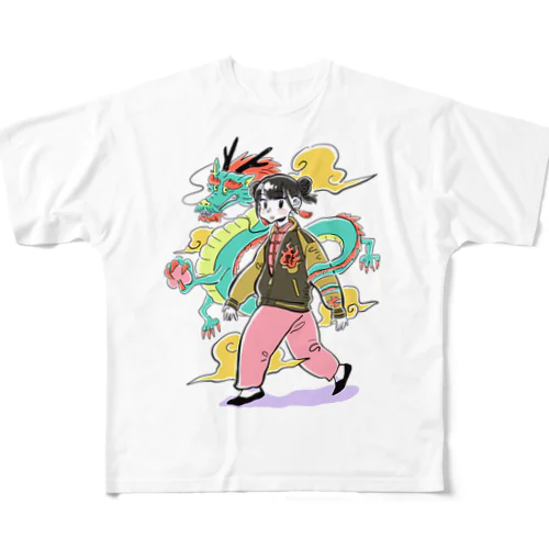 スカジャンチャイナ娘(龍) All-Over Print T-Shirt