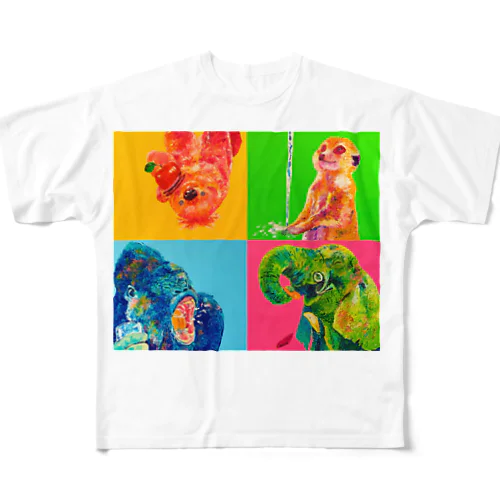 カラフルアニマルTシャツ🌈 All-Over Print T-Shirt