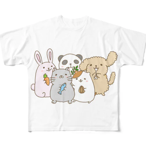 なかよしあにまるず フルグラフィックTシャツ