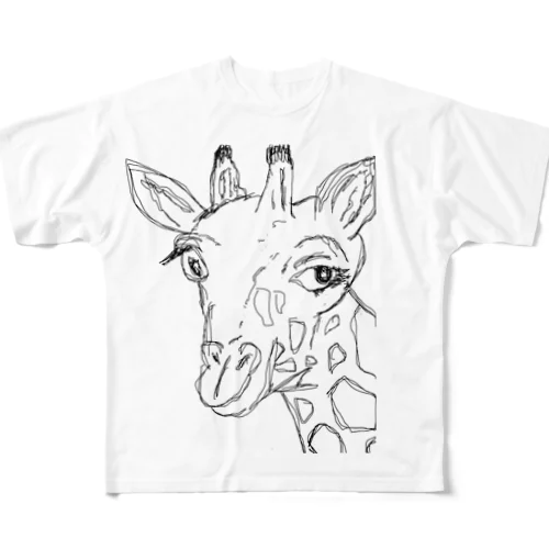 キリンに似てる人が作るきりんたち フルグラフィックTシャツ
